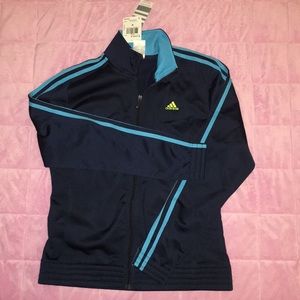 Adidas baby blue and teal basketball jacket